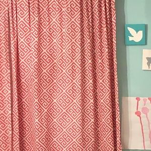 4 coral curtain panels